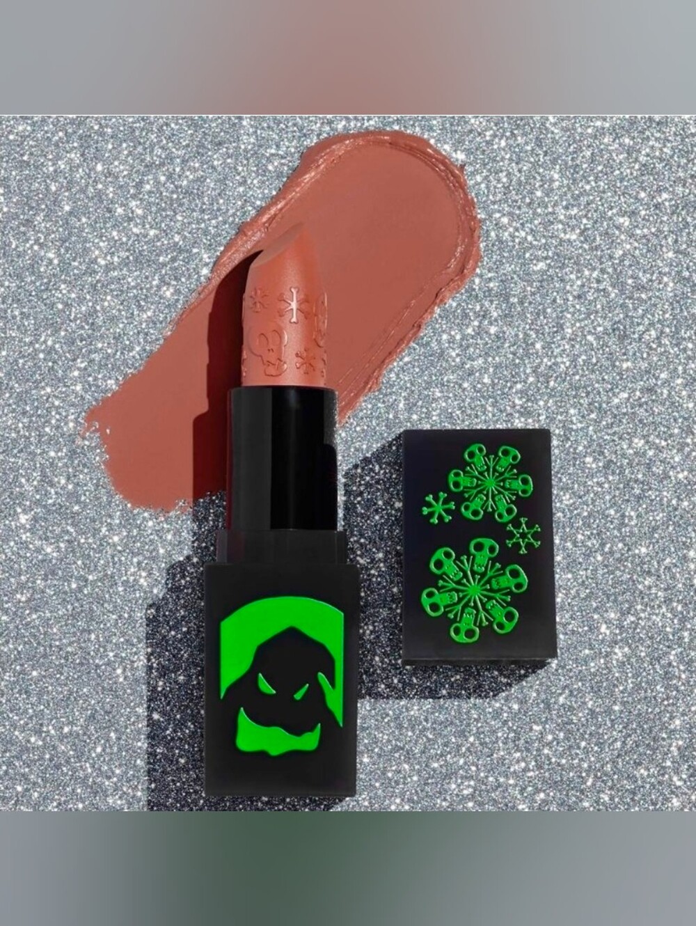 ColourPop Nude-Peach Matte Lipstick — Holiday Skull Design
